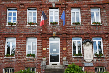 Saint Germain sous Cailly, France - june 23 2016 : the city hallのeditorial素材