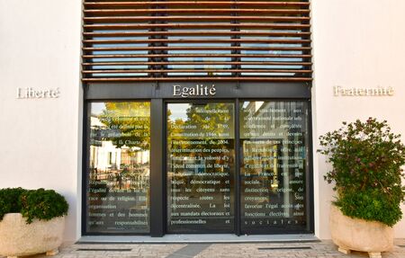 La Couarde sur Mer, France - september 26 2016 : the city hallのeditorial素材