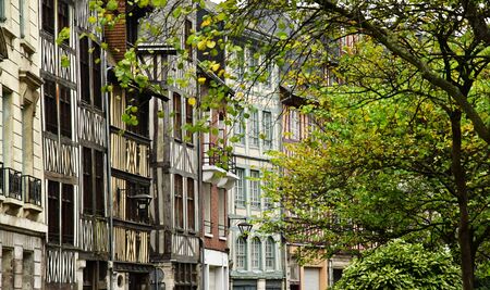 Rouen, France - november 26 2016 : the historical city center in winterのeditorial素材