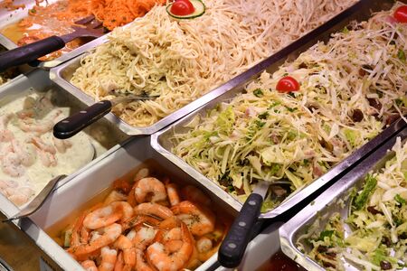 Saint Germain en Laye, France - june 12 2016 : food in a caterer shopのeditorial素材