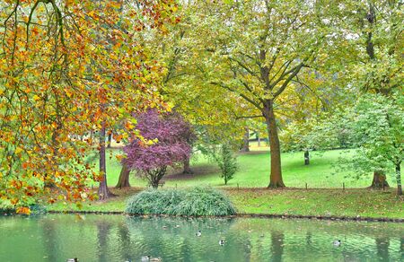 Poissy; France - october 26 2016 : the picturesque Messonier parkのeditorial素材