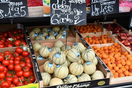 Bonsecours, France - june 22 2016 : greengrocerのeditorial素材
