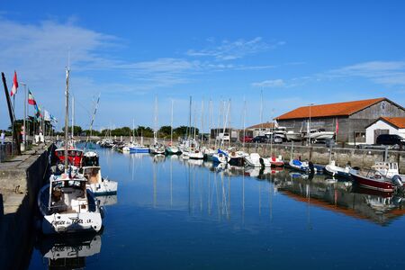 Ars en Re, France - september 26 2016 : boats in the portのeditorial素材