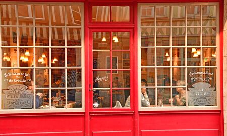 Rouen, France - november 26 2016 : restaurant in the historical city centerのeditorial素材