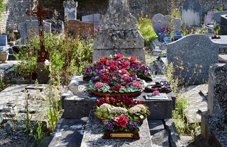 Loix, France - september 26 2016 : the cemeteryのeditorial素材