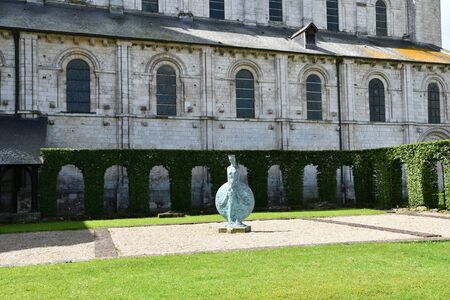 Saint Martin de Boscherville, France - june 22 2016 : the Saint Georges abbey in Seine Maritimeのeditorial素材
