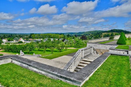 Saint Martin de Boscherville, France - june 22 2016 : the Saint Georges abbey garden in Seine Maritimeのeditorial素材