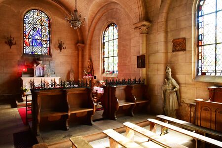 Charleval, France - september 7 2016 : stained glass window in the Saint Denis churchのeditorial素材