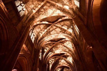 Poissy; France - august 20 2016 : sound and light show in the collegiate churchのeditorial素材