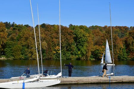 Meulan, France - october 31 2016 : the picturesque city in autumnのeditorial素材