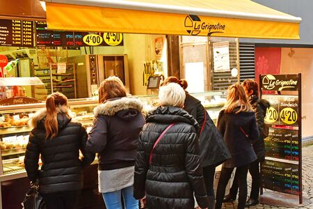 Rouen, France - november 26 2016 : sandwich in a bakeryのeditorial素材
