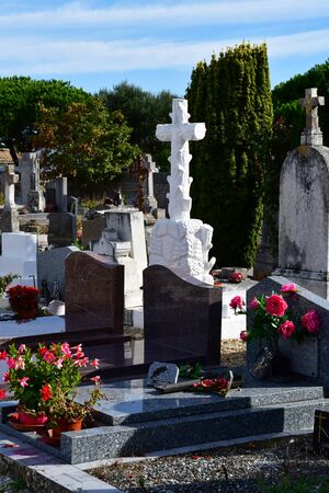 Loix, France - september 26 2016 : the cemetery