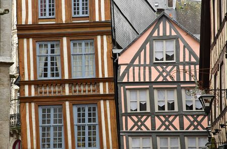 Rouen, France - november 26 2016 : the historical city center in winterのeditorial素材
