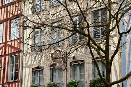 Rouen, France - november 26 2016 : the historical city center in winterのeditorial素材