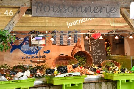 La Flotte, France - september 27 2016 : fish shop at marketのeditorial素材