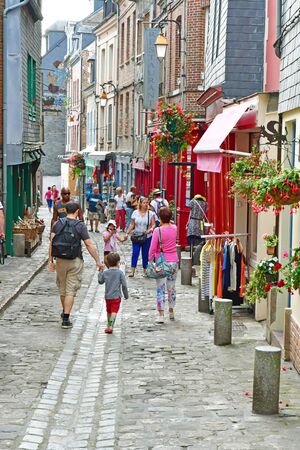 Honfleur, France - august 18 2016 : the picturesque city in summerのeditorial素材