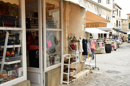 Saint Martin de Re, France - september 27 2016 : shops in the city centerのeditorial素材