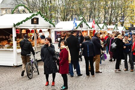 Rouen, France - november 26 2016 : the christmas market in from of the cathedralのeditorial素材