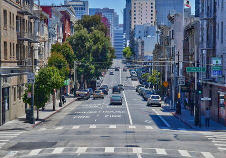 San Francisco; USA - july 13 2016 : street in the city centerのeditorial素材