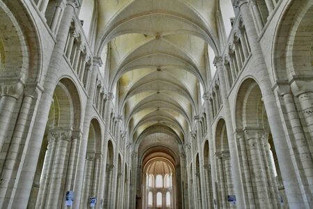 Saint Martin de Boscherville, France - june 22 2016 : the Saint Georges abbey in Seine Maritimeのeditorial素材