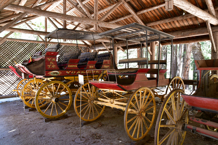 USA - july 12 2016 : horse drawn carriage in the Yosemite National Parkのeditorial素材