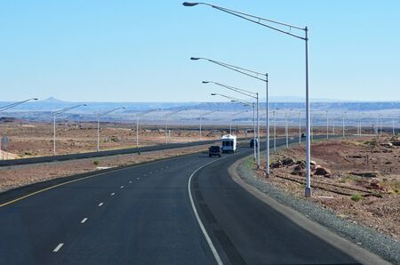Arizona, USA - july 8 2016 : the road between Monument Valley and Flagstaff