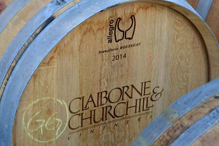America; San Luis Obispo; USA - july 15 2016 : barrel in the cellar of the Claiborne and Churchill wineryのeditorial素材