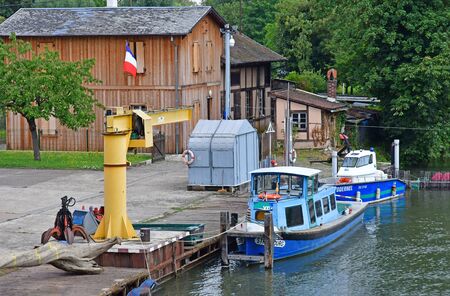 Strasbourg, France - july 24 2016 : boat near the European Parliamentのeditorial素材