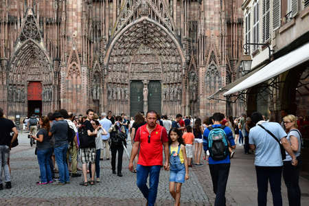 Strasbourg, France - july 24 2016 : the picturesque city center in summerのeditorial素材