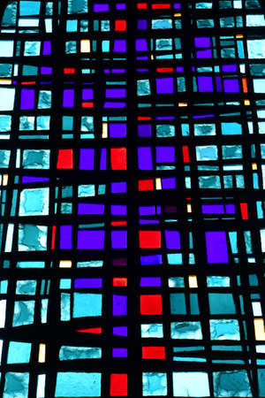 Le Bois Plage en Re, France - september 27 2016 : stained glass window of the Saint Barthelemy churchのeditorial素材