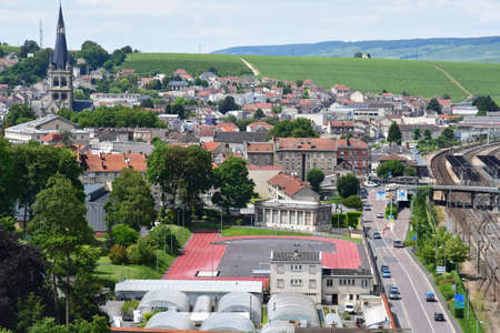 Epernay, France - july 26 2016 : the city seen from the de Castellane towerのeditorial素材