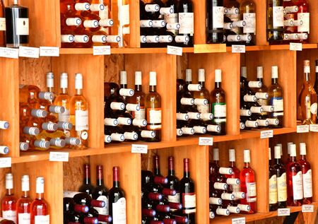 La Flotte, France - september 27 2016 : a wine shopのeditorial素材