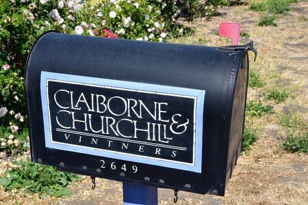 San Luis Obispo, USA - july 15 2016 : the Claiborne and Churchhill winery mailboxのeditorial素材