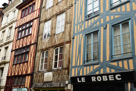 Rouen, France - november 26 2016 : the historical city center in winterのeditorial素材