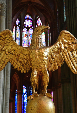 Reims, France - july 25 2016 : lectern in the Notre Dame cathedralのeditorial素材