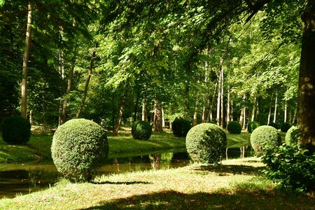 Chantilly, France - august 14 2016 : park of the castle of Chantillyのeditorial素材