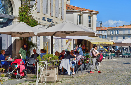 Saint Martin de Re, France - september 25 2016 : the picturesque village in the middle of the islandのeditorial素材