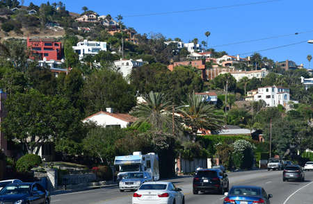 Malibu, California, USA - july 15 2016 : the road between Malibu and Santa Monica