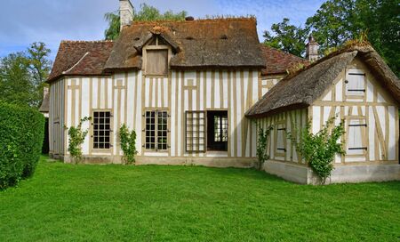 Chantilly, France - august 14 2016 : hamlet in the park of the castle of Chantillyのeditorial素材