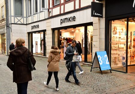 Rouen, France - november 26 2016 : the historical city center in winterのeditorial素材