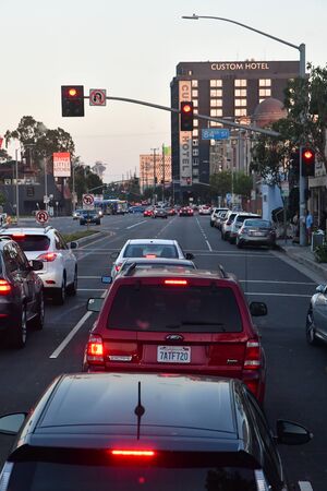 Los Angeles, California, USA - july 15 2016 : the road near the airportのeditorial素材