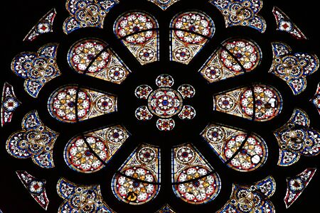 Strasbourg, France - july 24 2016 : stained glass window of the Saint Paul churchのeditorial素材