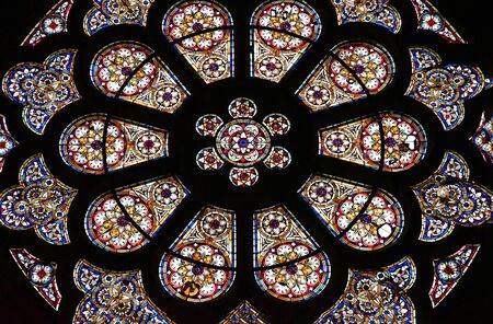 Strasbourg, France - july 24 2016 : stained glass window of the Saint Paul church