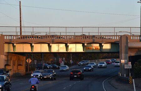 Los Angeles, California, USA - july 15 2016 : the road near the airportのeditorial素材