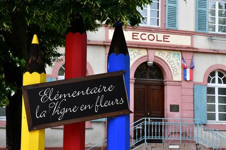 Eguisheim, France - july 23 2016 : the primary schoolのeditorial素材