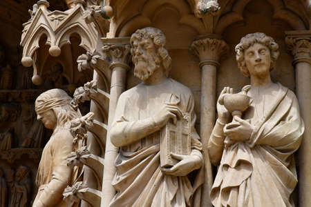 Metz, France - july 25 2016 :statue in the Saint Etienne cathedralのeditorial素材