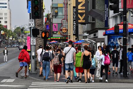 Los Angeles, USA - july 16 2016 : the walk of fame in Hollywood boulevardのeditorial素材