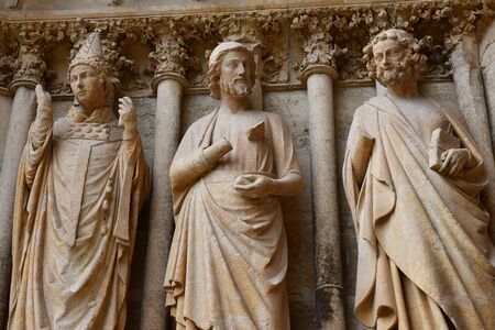 Reims, France - july 25 2016 : the Notre Dame cathedral where the kings of France were crownedのeditorial素材