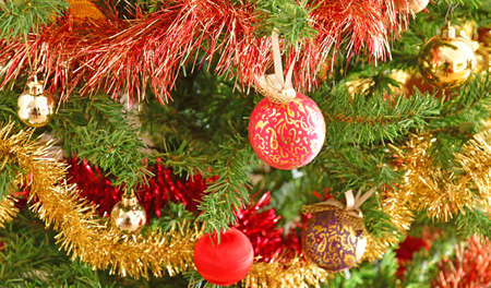 France, close up of a christmas tree in a houseのeditorial素材
