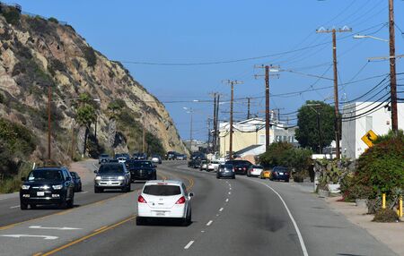 Malibu, California, USA - july 15 2016 : the road between Malibu and Santa Monica